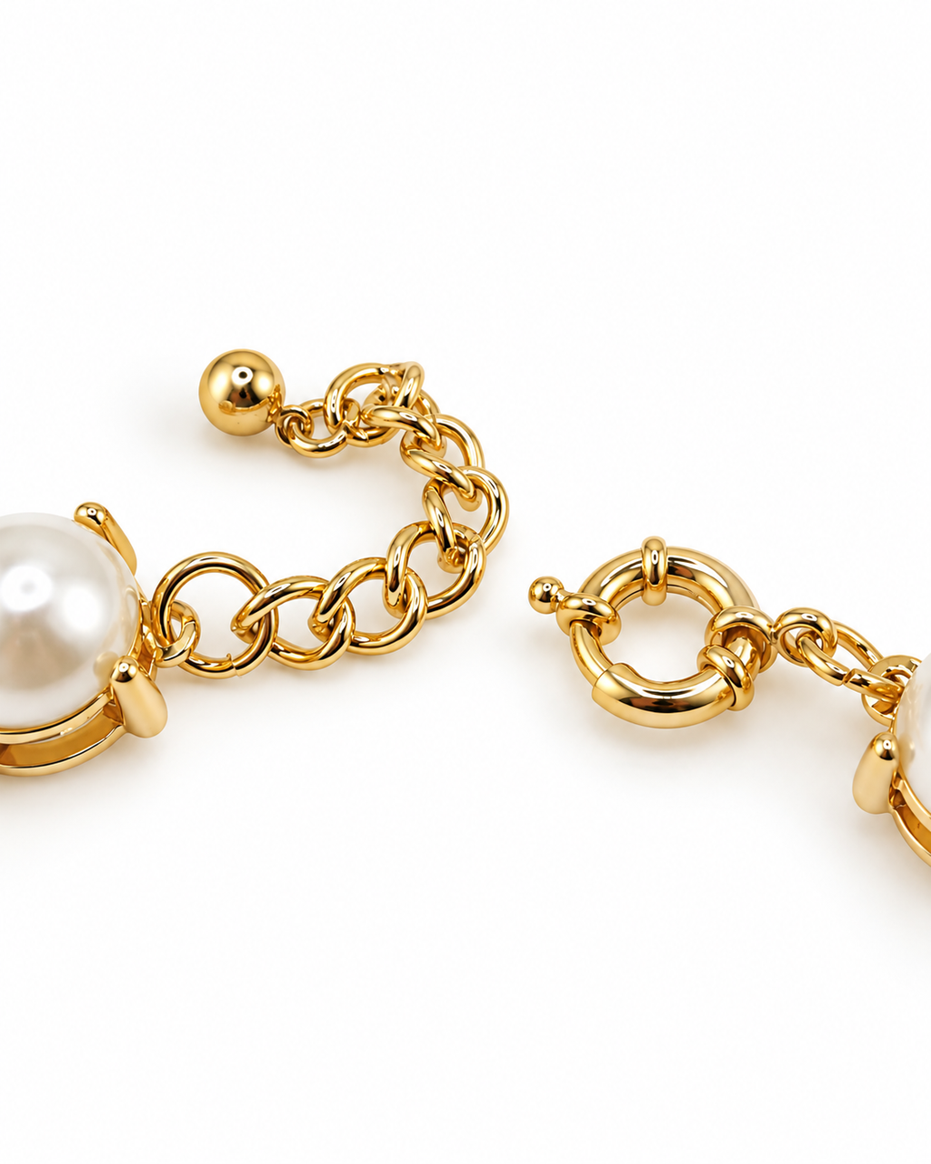 Pearl-Style Gold-Tone Choker Necklace