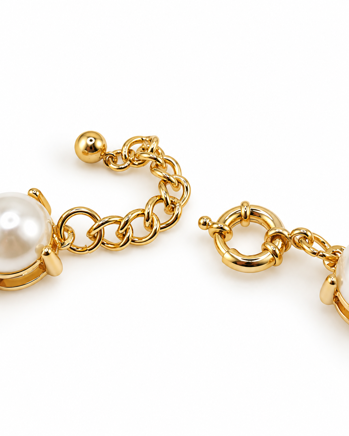 Pearl-Style Gold-Tone Choker Necklace