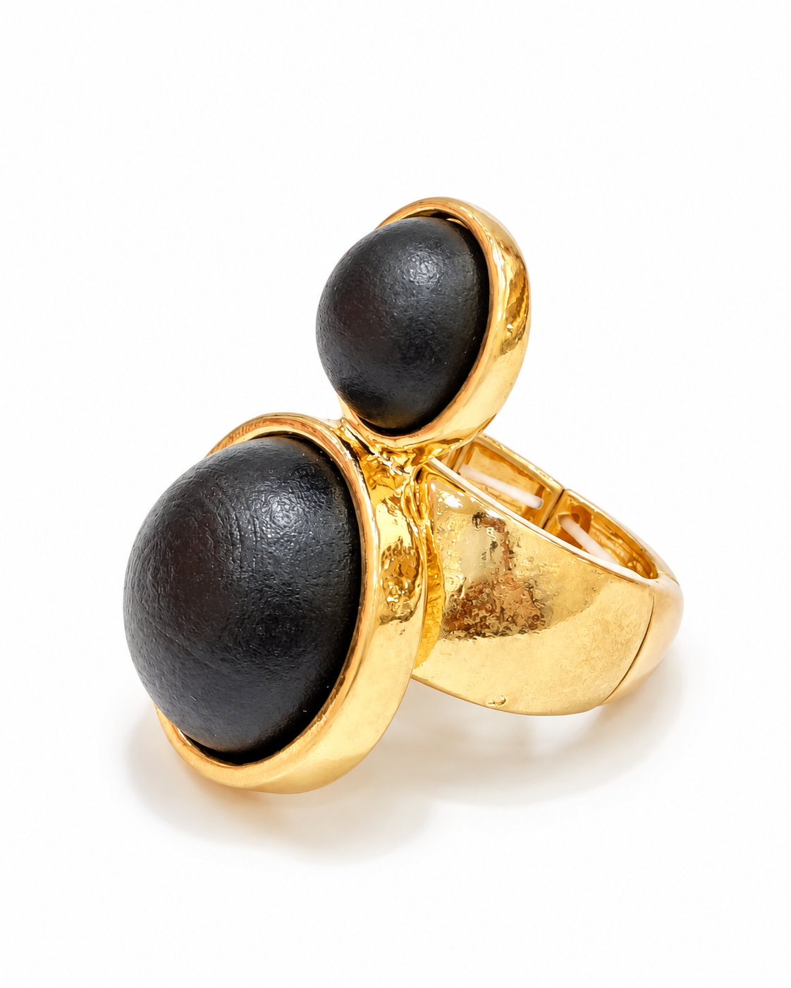 Double Stone Gold-Tone Statement Ring
