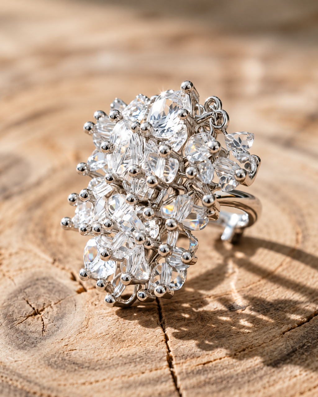 Crystal Cluster Statement Ring