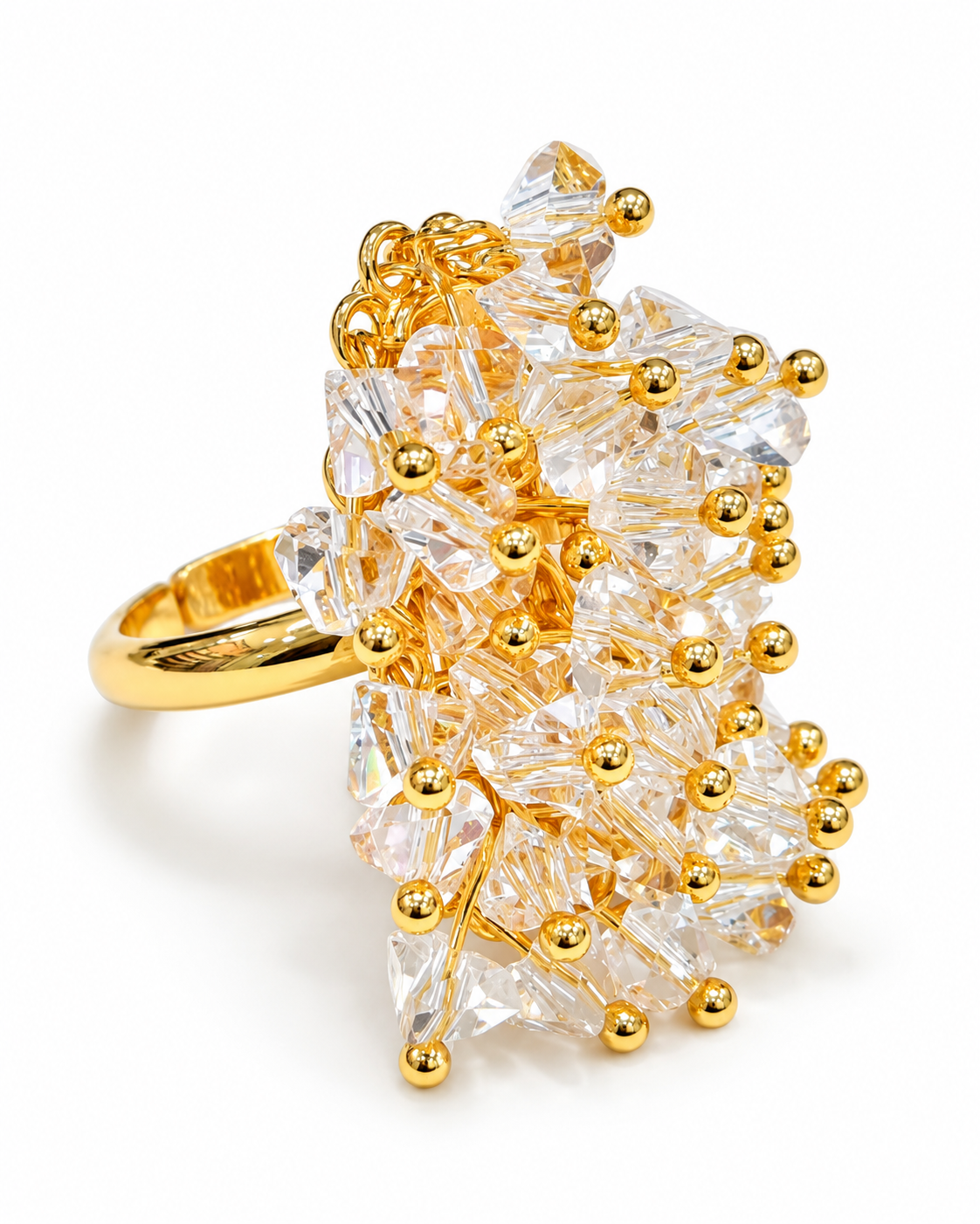 Crystal Cluster Statement Ring