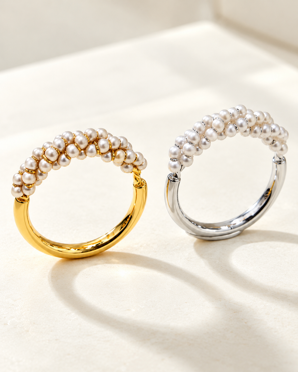 Pearl Cluster Open Ring