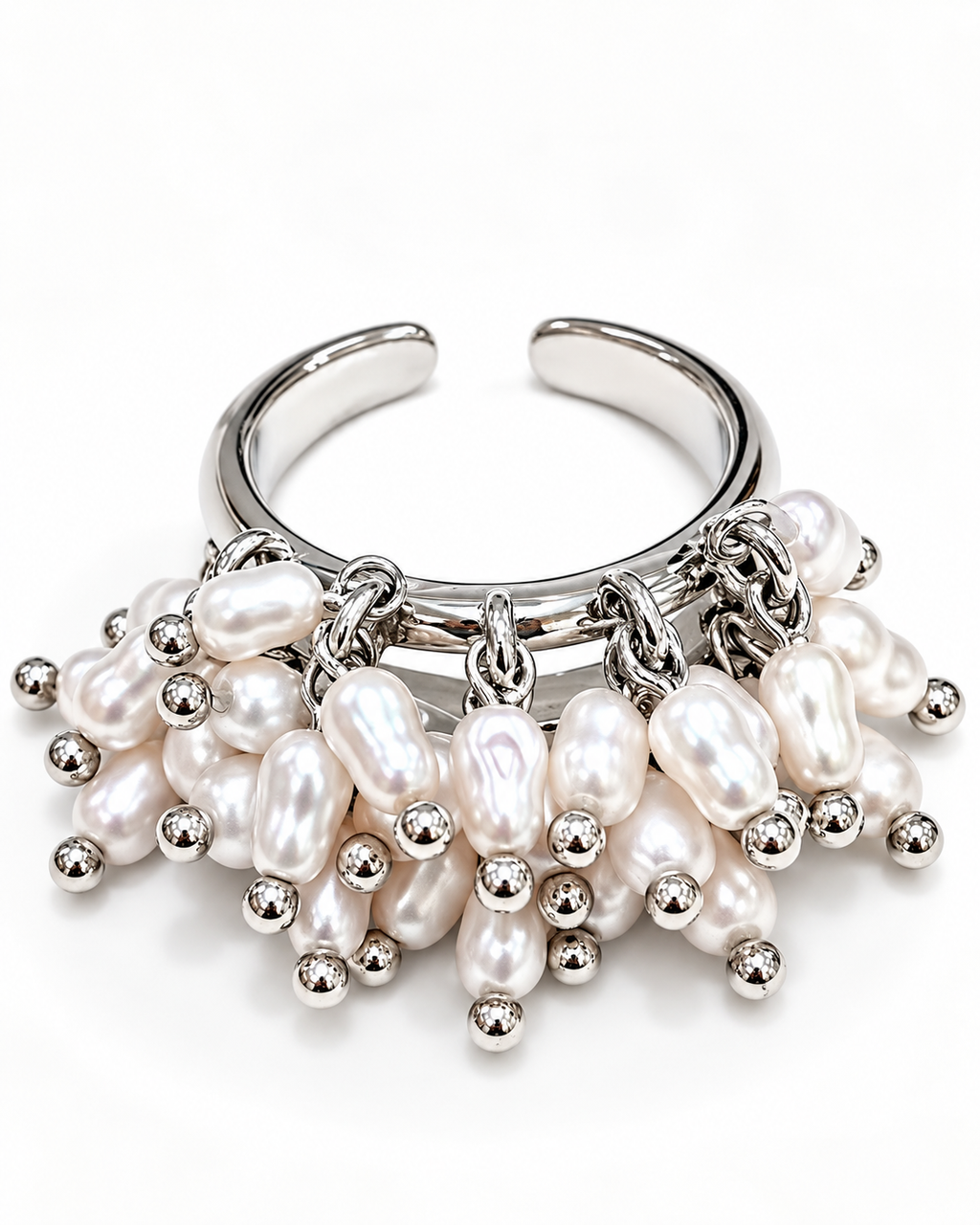 Pearl Charm Statement Ring