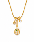 Gold Tennis Racket Necklace