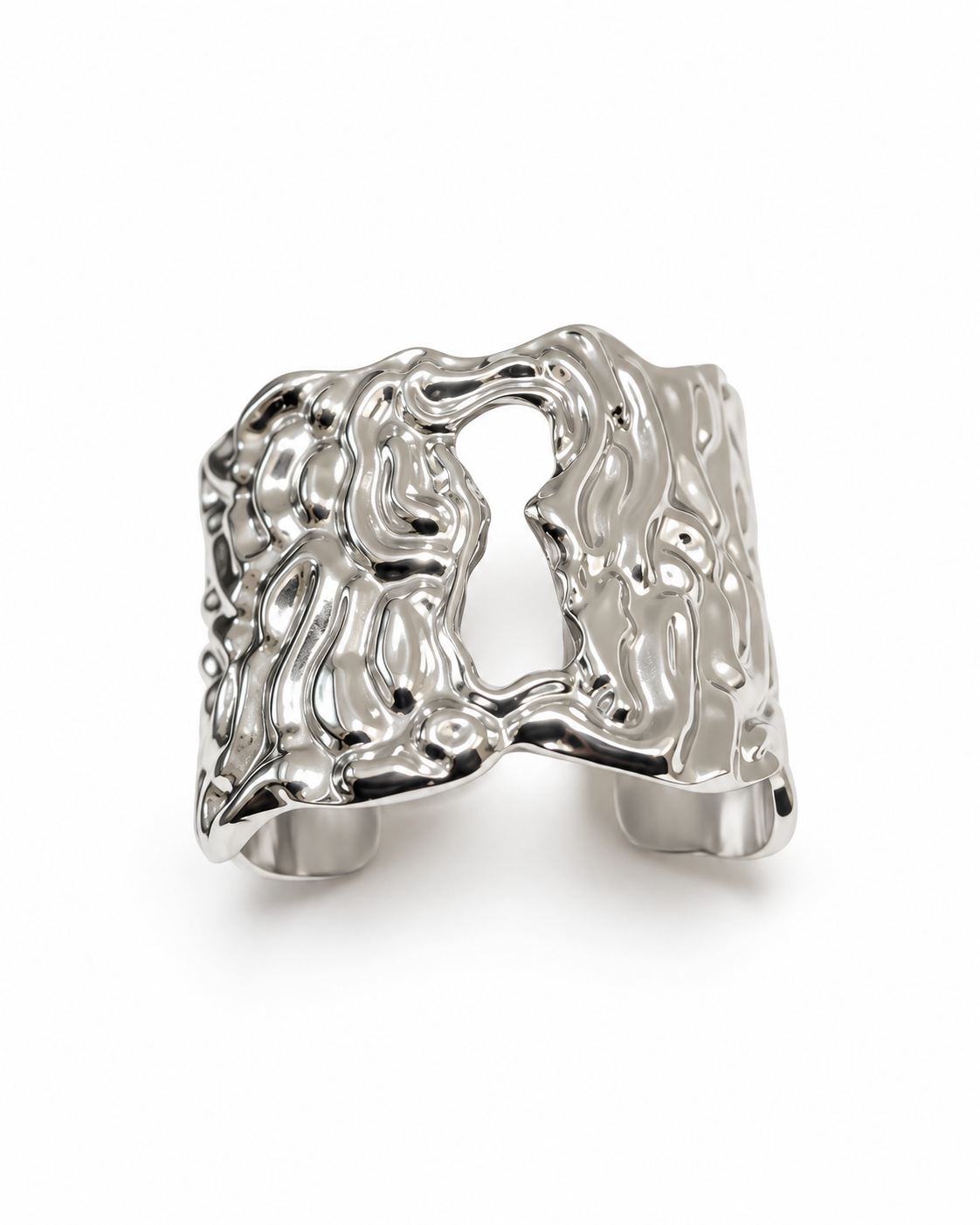 Sculptural Textured Statement Cuff Bracelet