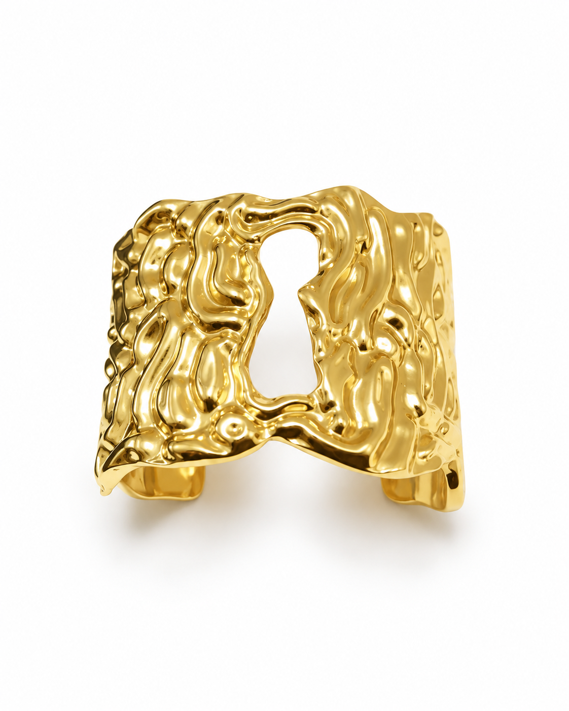 Sculptural Textured Statement Cuff Bracelet