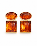 Amber-Effect Geometric Statement Earrings