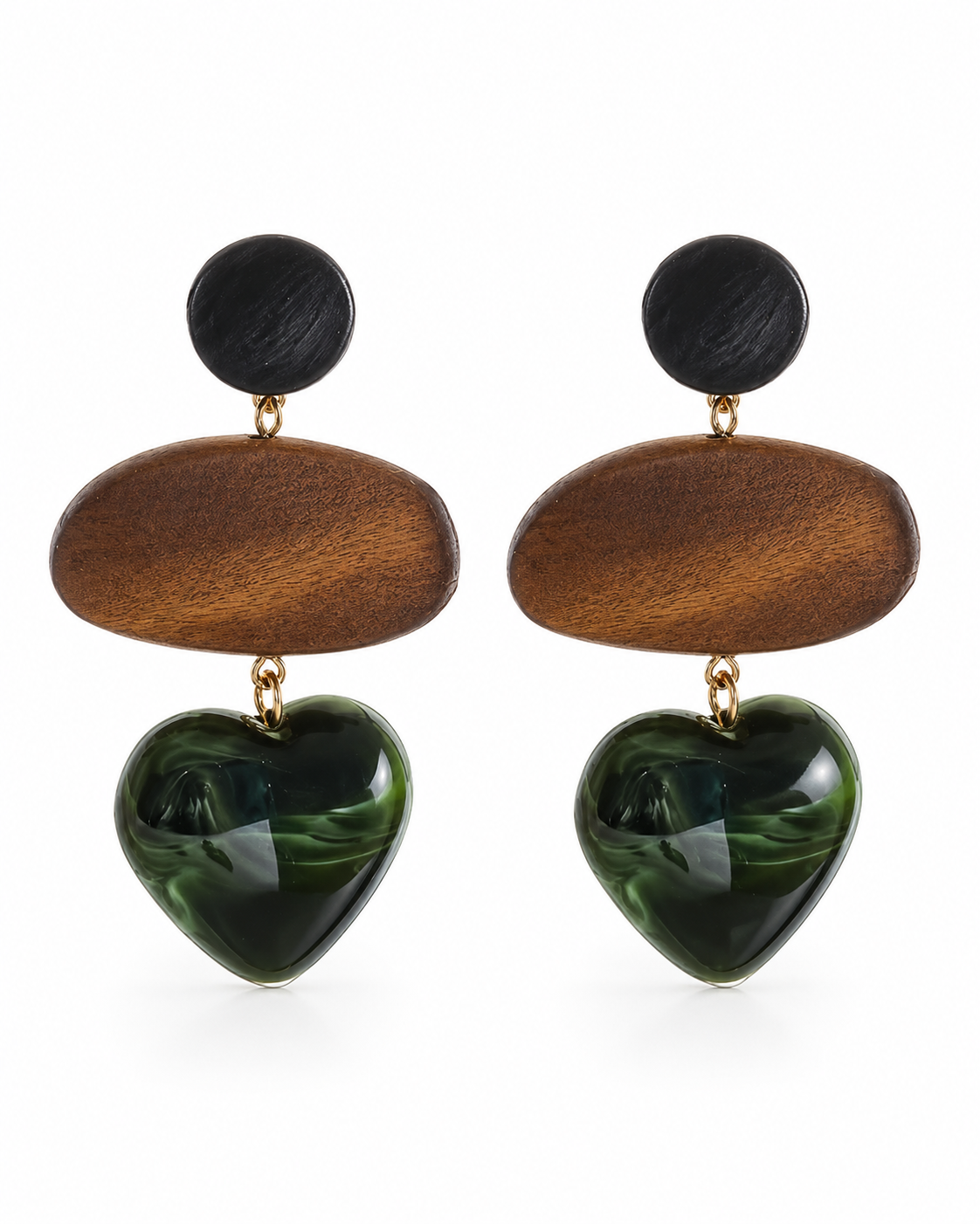 Heart Drop Statement Earrings