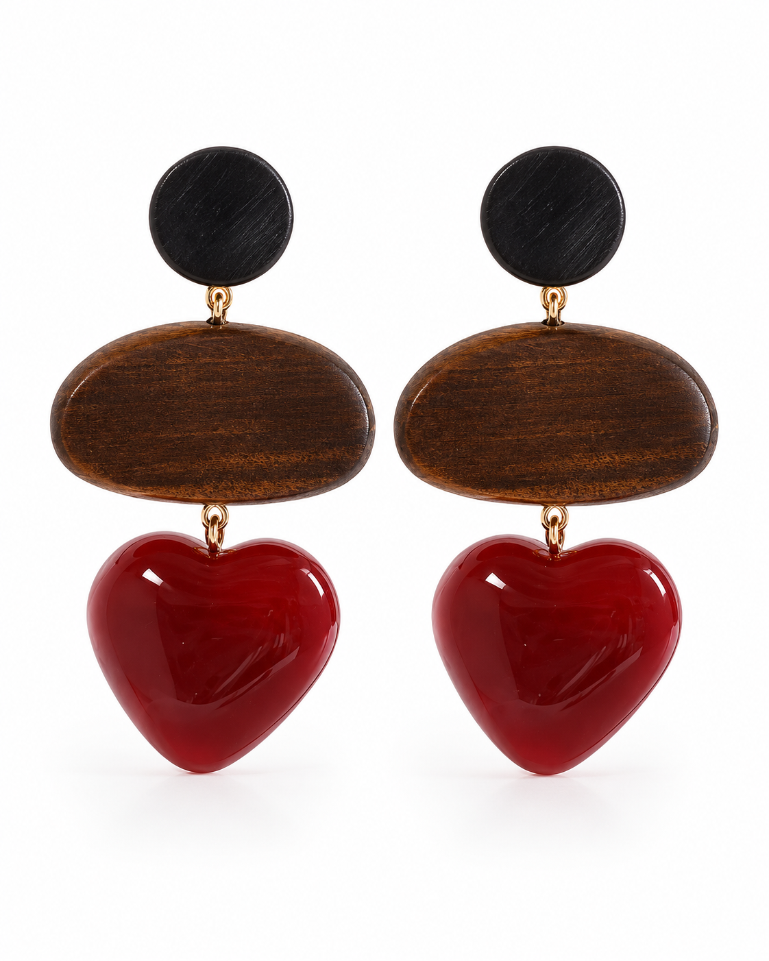 Heart Drop Statement Earrings