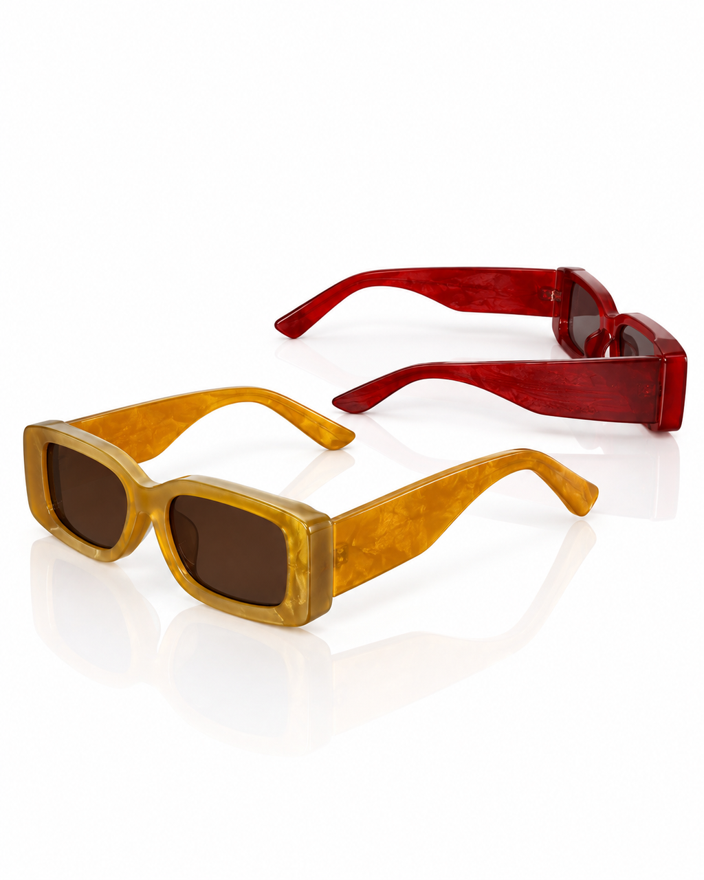 Retro Chunky Rectangle Sunglasses
