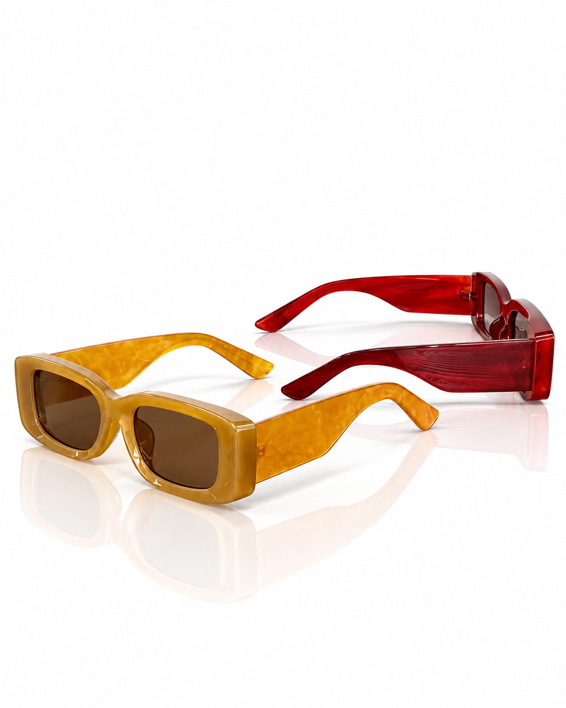 Retro Chunky Rectangle Sunglasses