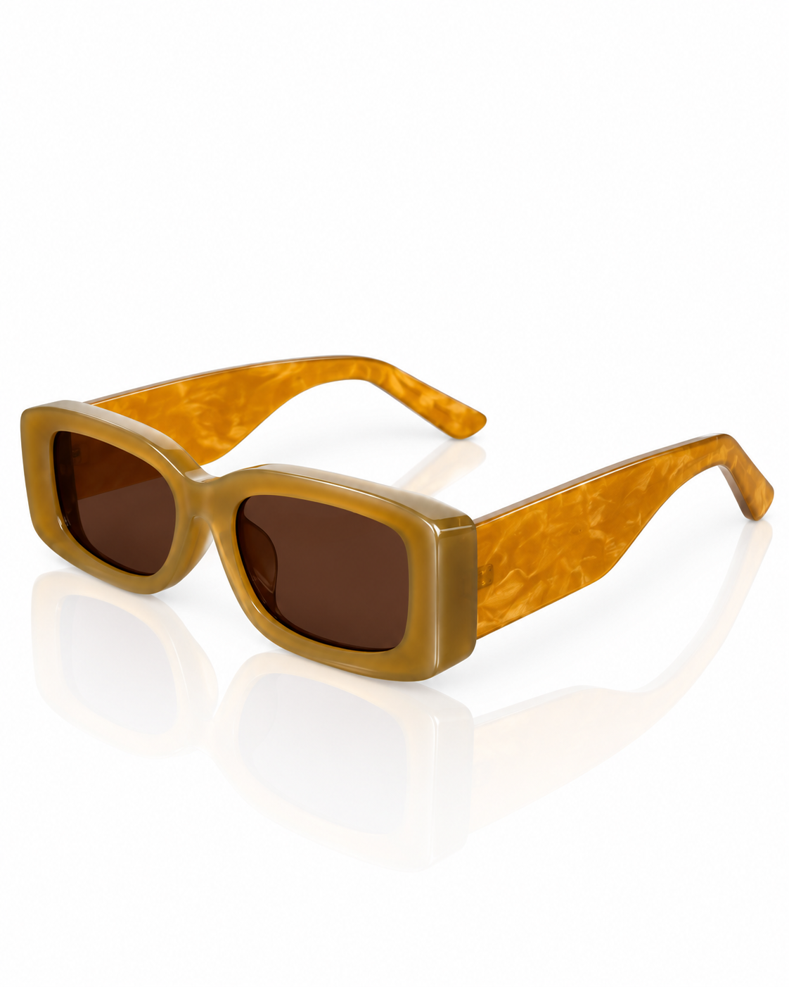 Retro Chunky Rectangle Sunglasses