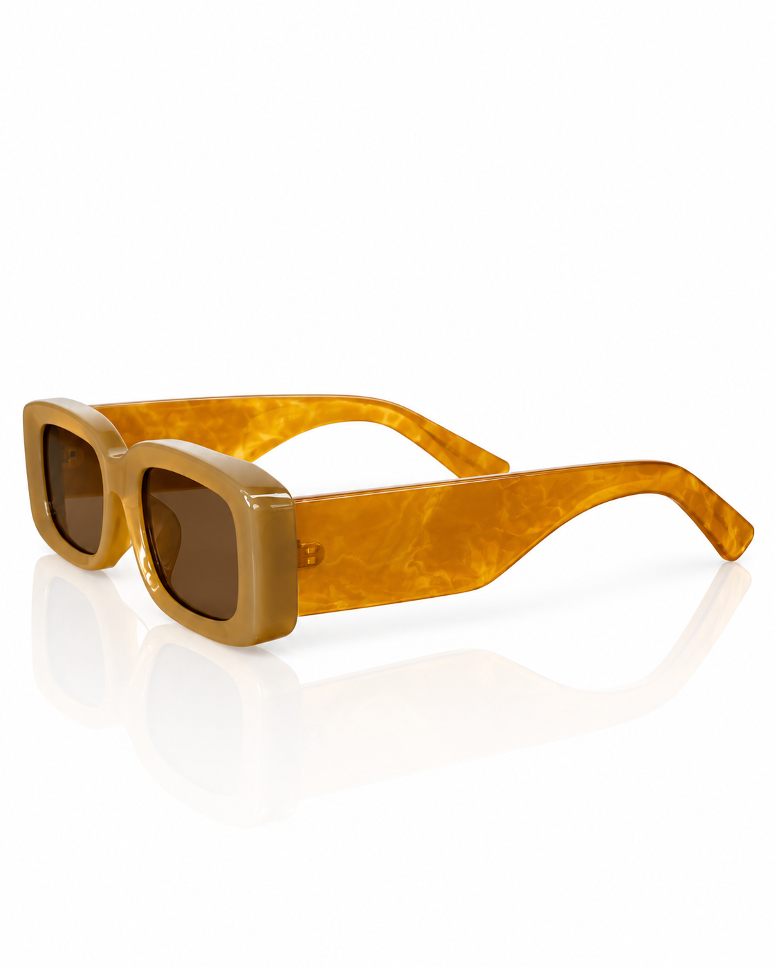 Retro Chunky Rectangle Sunglasses