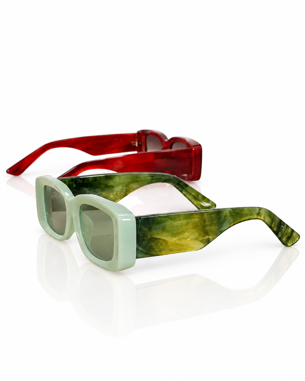 Retro Chunky Rectangle Sunglasses