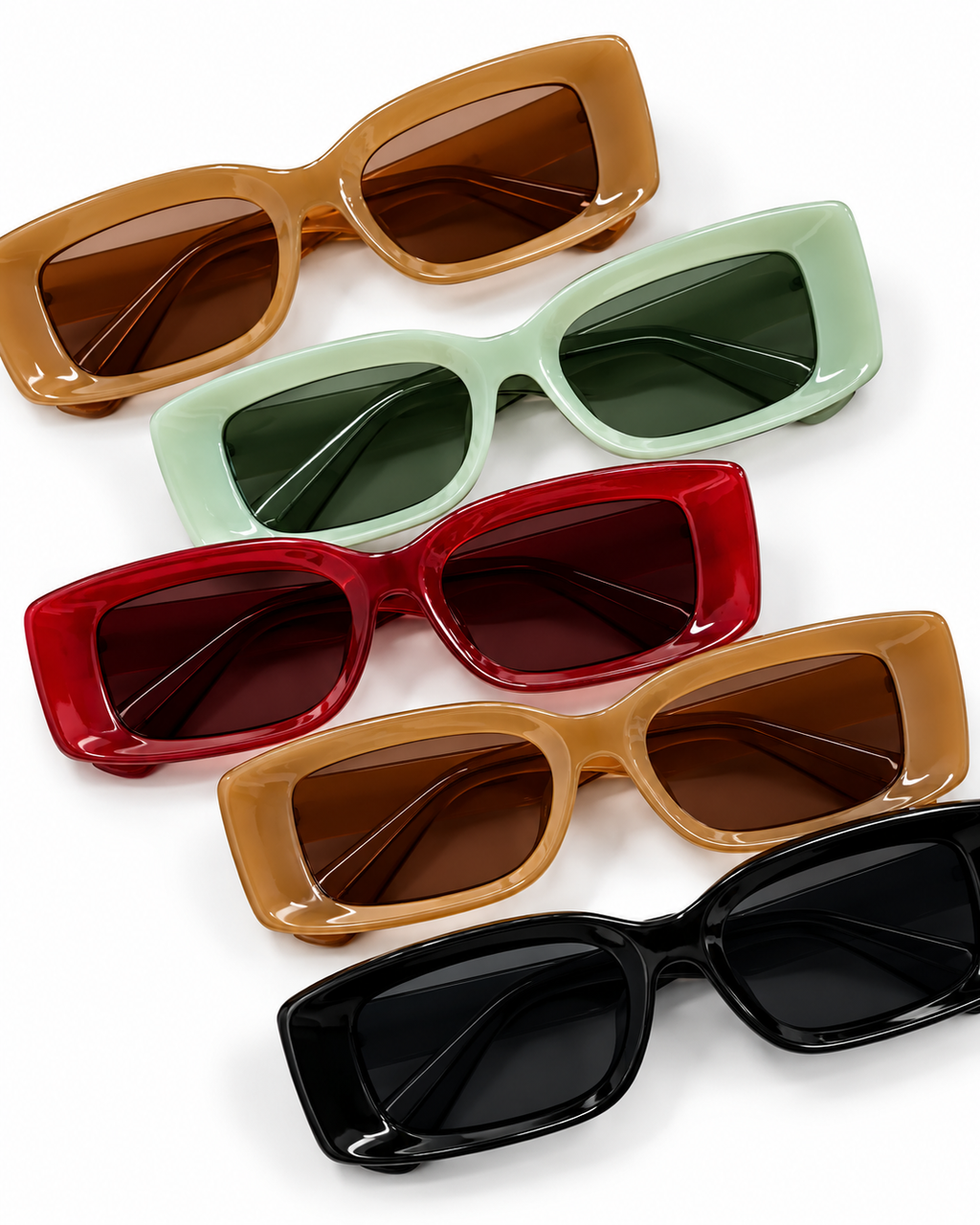 Retro Chunky Rectangle Sunglasses