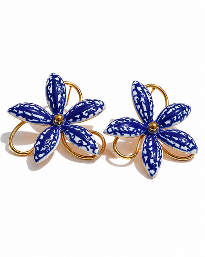 Azure Bloom Statement Earrings