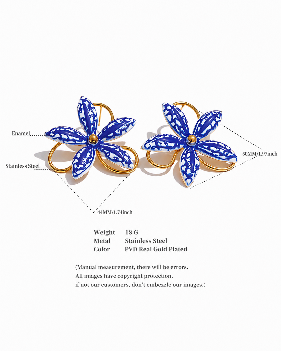 Azure Bloom Statement Earrings