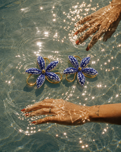 Azure Bloom Statement Earrings