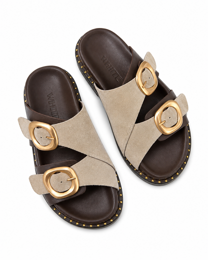 Luna Double Buckle Comfort Slides