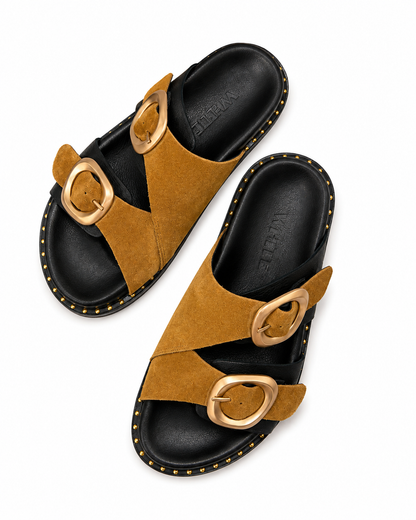 Luna Double Buckle Comfort Slides