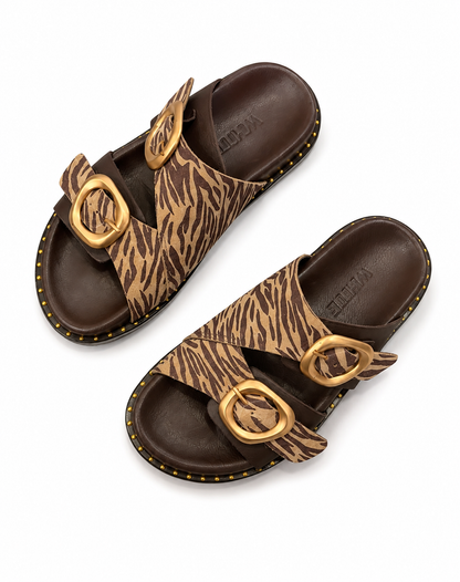 Luna Double Buckle Comfort Slides