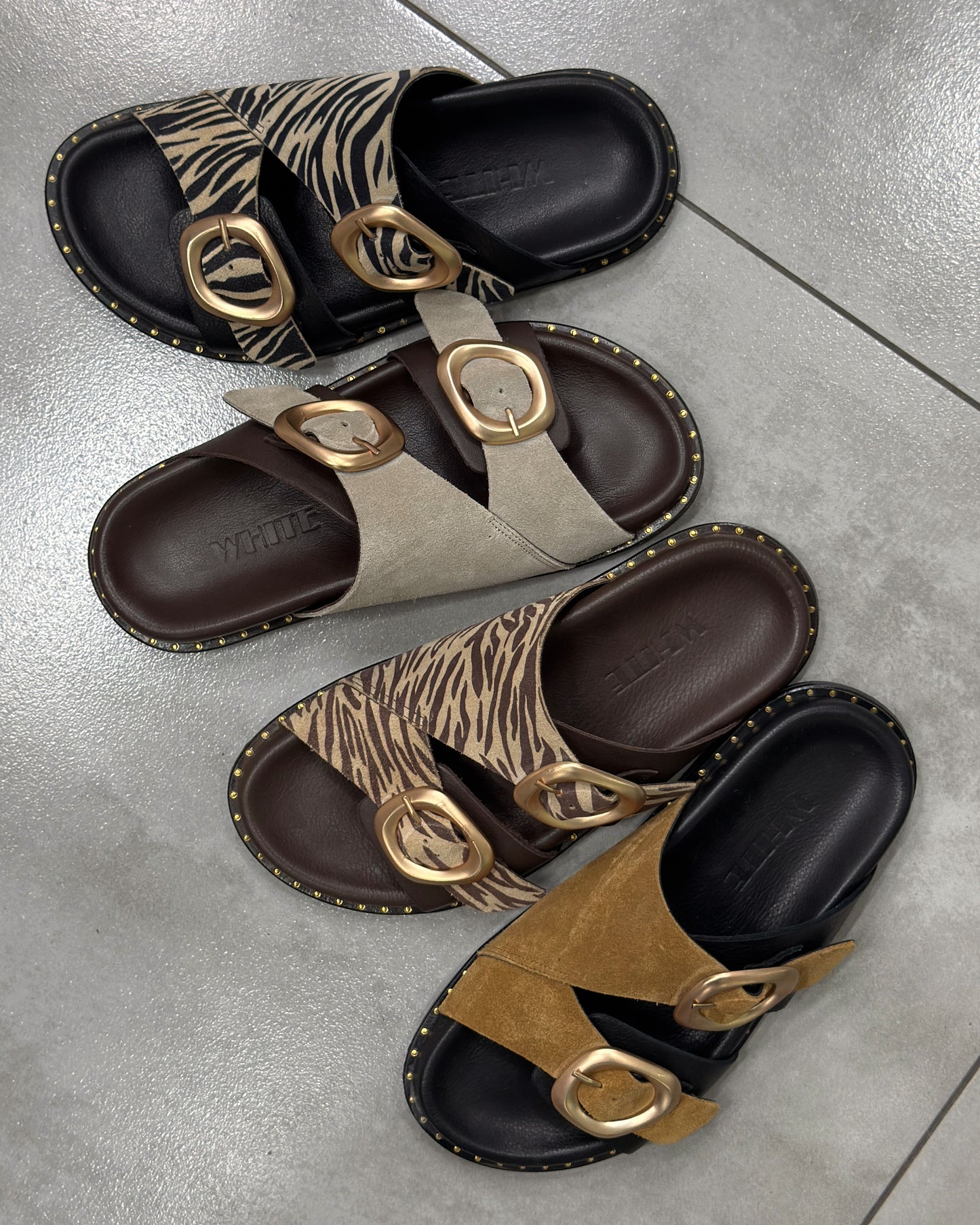 Luna Double Buckle Comfort Slides