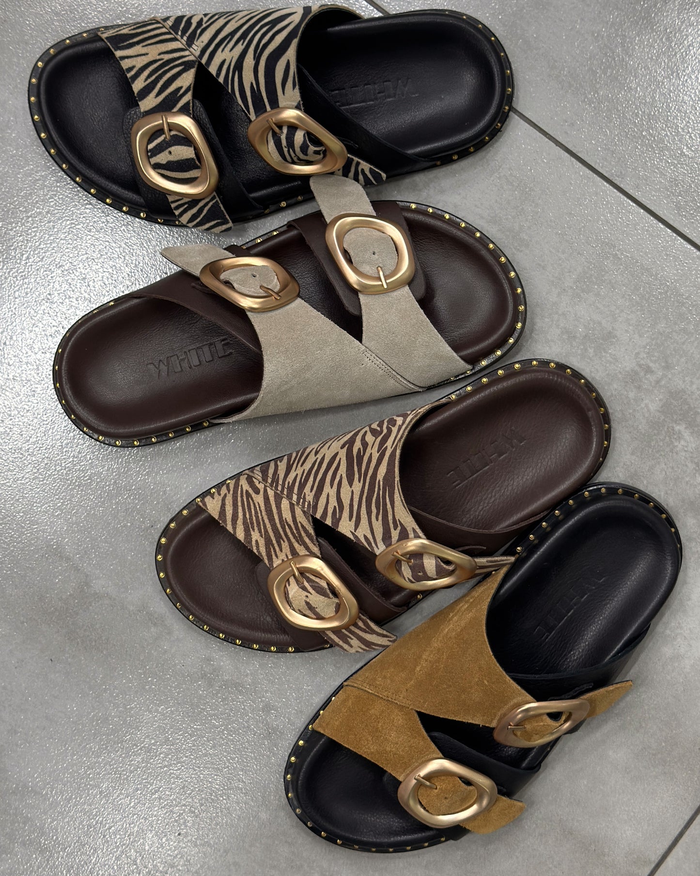 Luna Double Buckle Comfort Slides