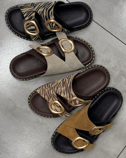 Luna Double Buckle Comfort Slides