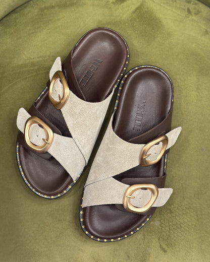 Luna Double Buckle Comfort Slides