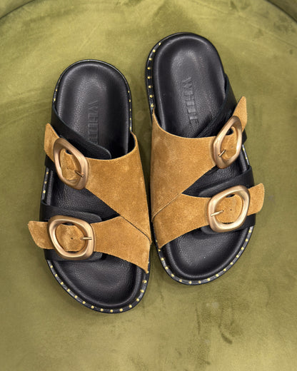 Luna Double Buckle Comfort Slides