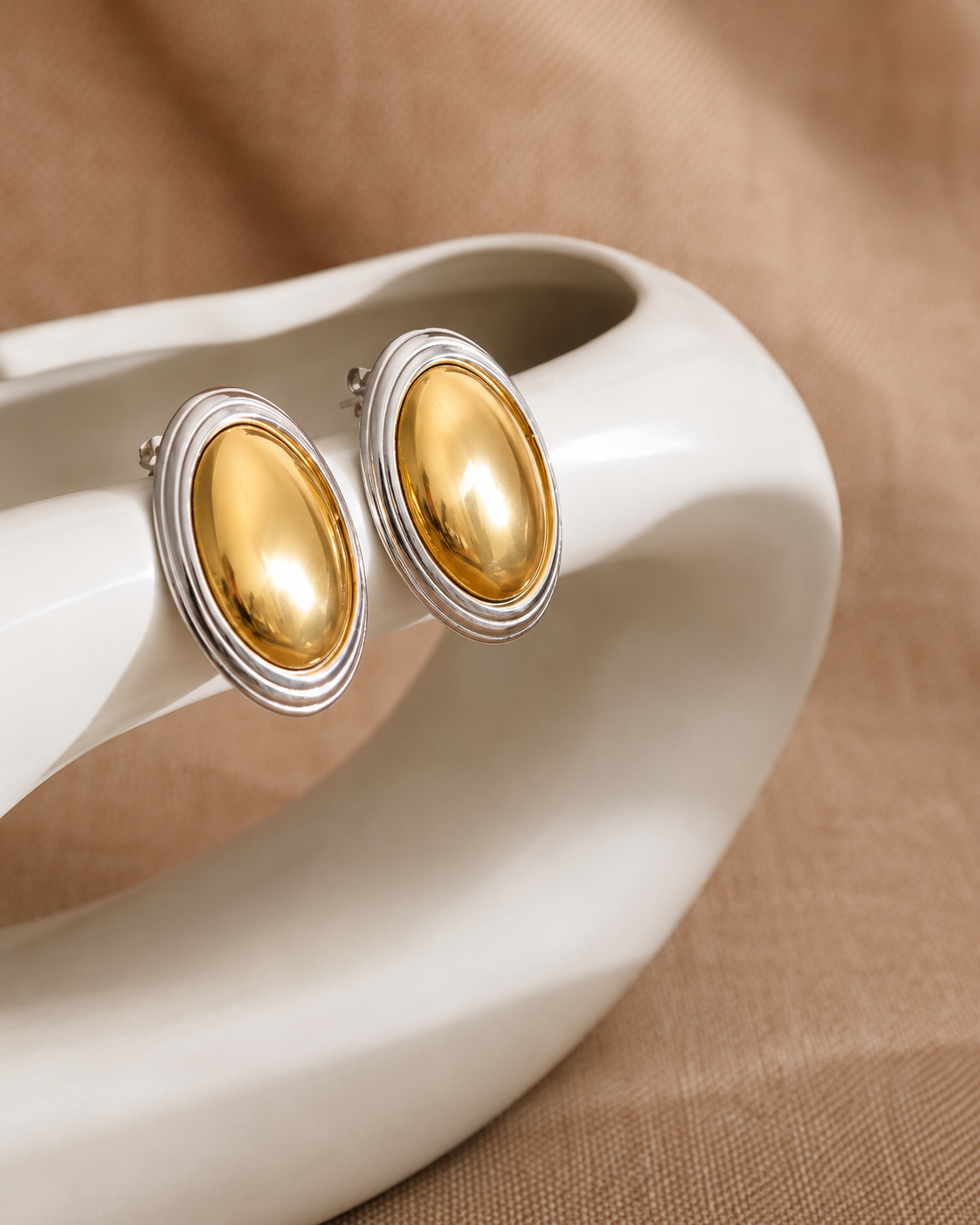 Aurora Oval Statement Earrings