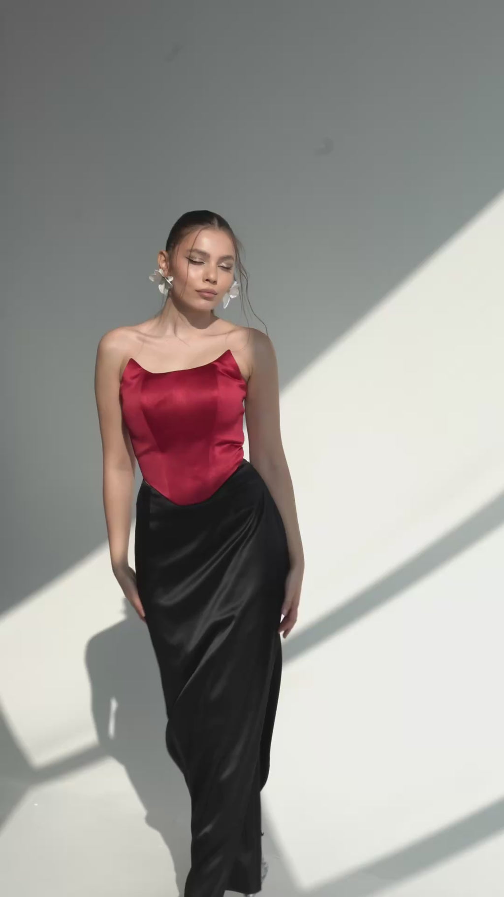 Red Satin Corset-Top