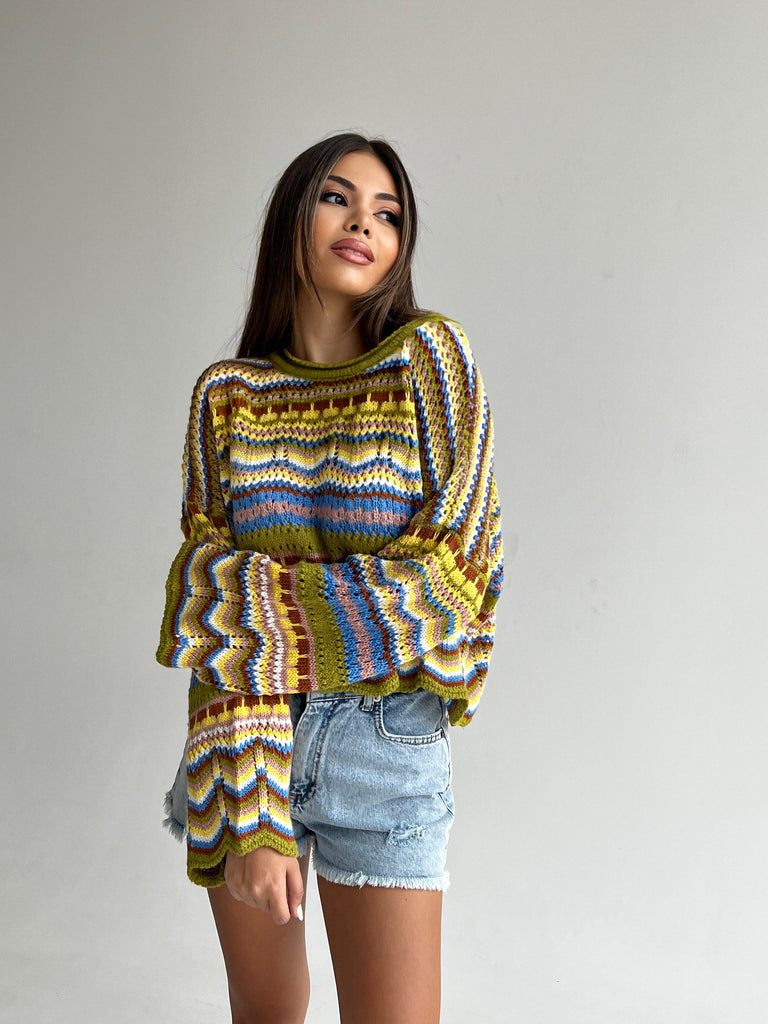 Colorful knit sweater - White Store Armenia