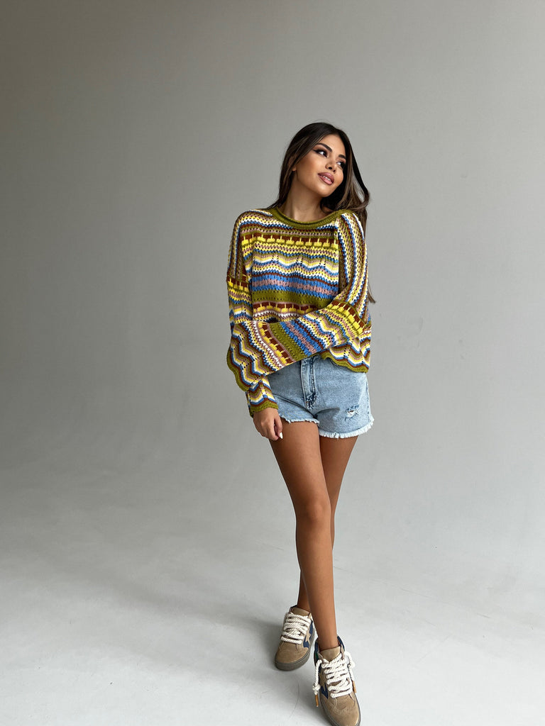 Colorful knit sweater - White Store Armenia
