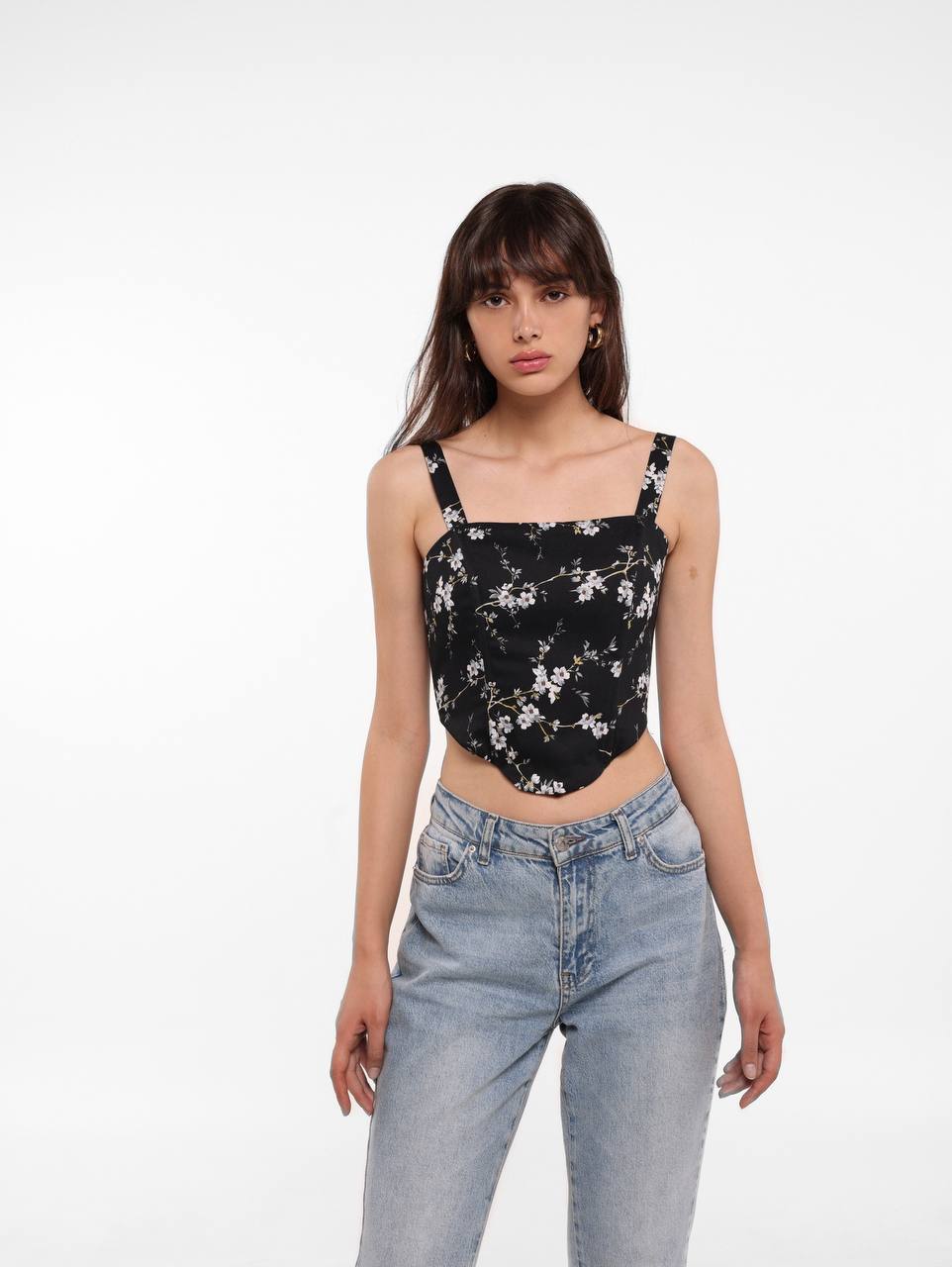 Corset with flowering print - White Store Armenia