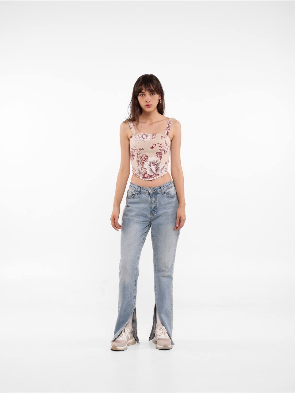 Corset with flowering print - White Store Armenia