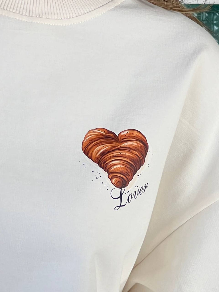 Croissant heart t-shirt - White Store Armenia