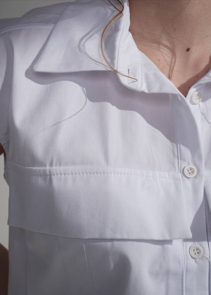 Cropped shirt with pockets - White Store Armenia