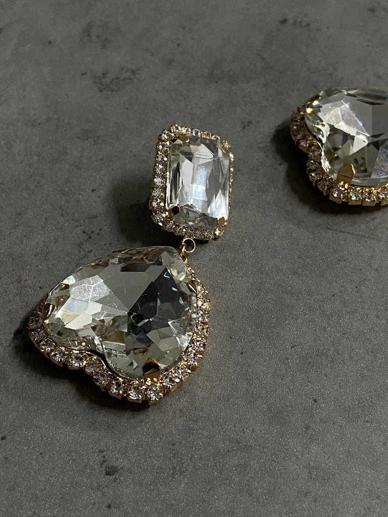 Diamond heart drop earrings - White Store Armenia