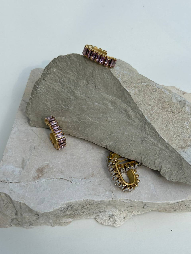 Eariings with shiny stones - White Store Armenia