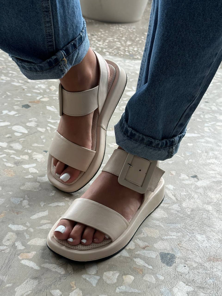 Flat buckled sandals - White Store Armenia