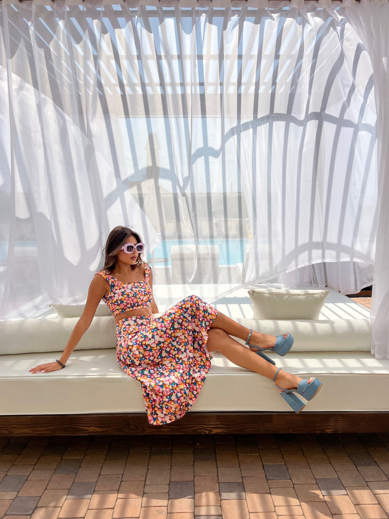 Flower printed set/ top - White Store Armenia