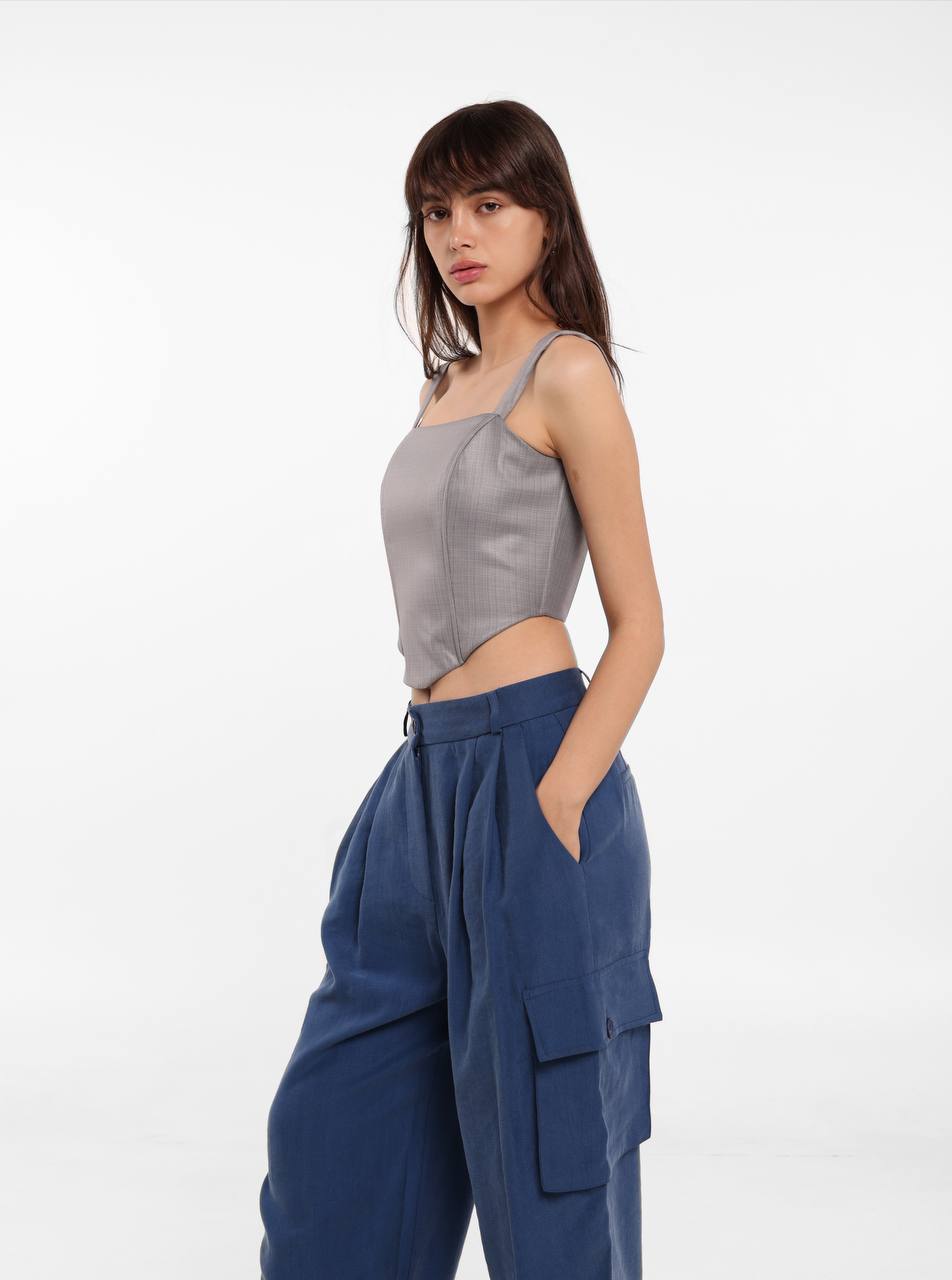 Grey striped corset - White Store Armenia