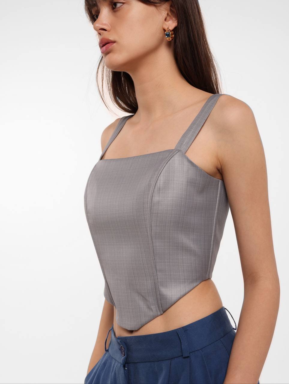 Grey striped corset - White Store Armenia