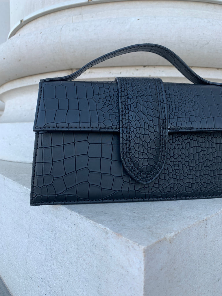 Mosaic-effect leather bag