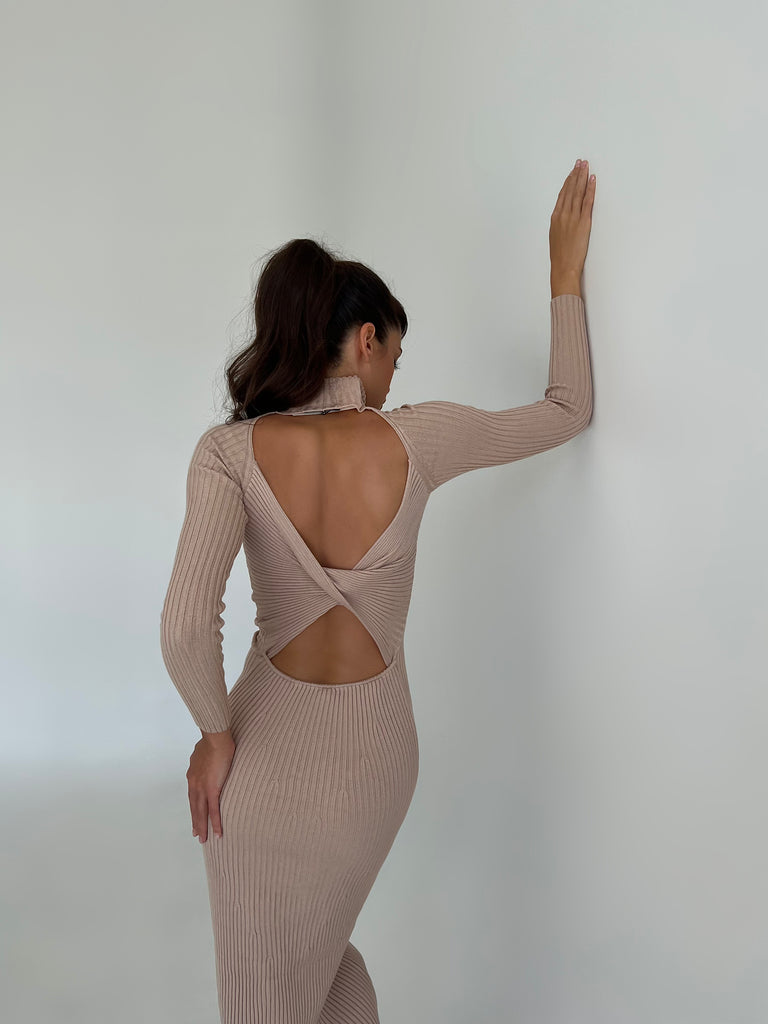 Knitted cut-out dress