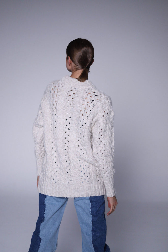 Knitted braided sweater - White Store Armenia