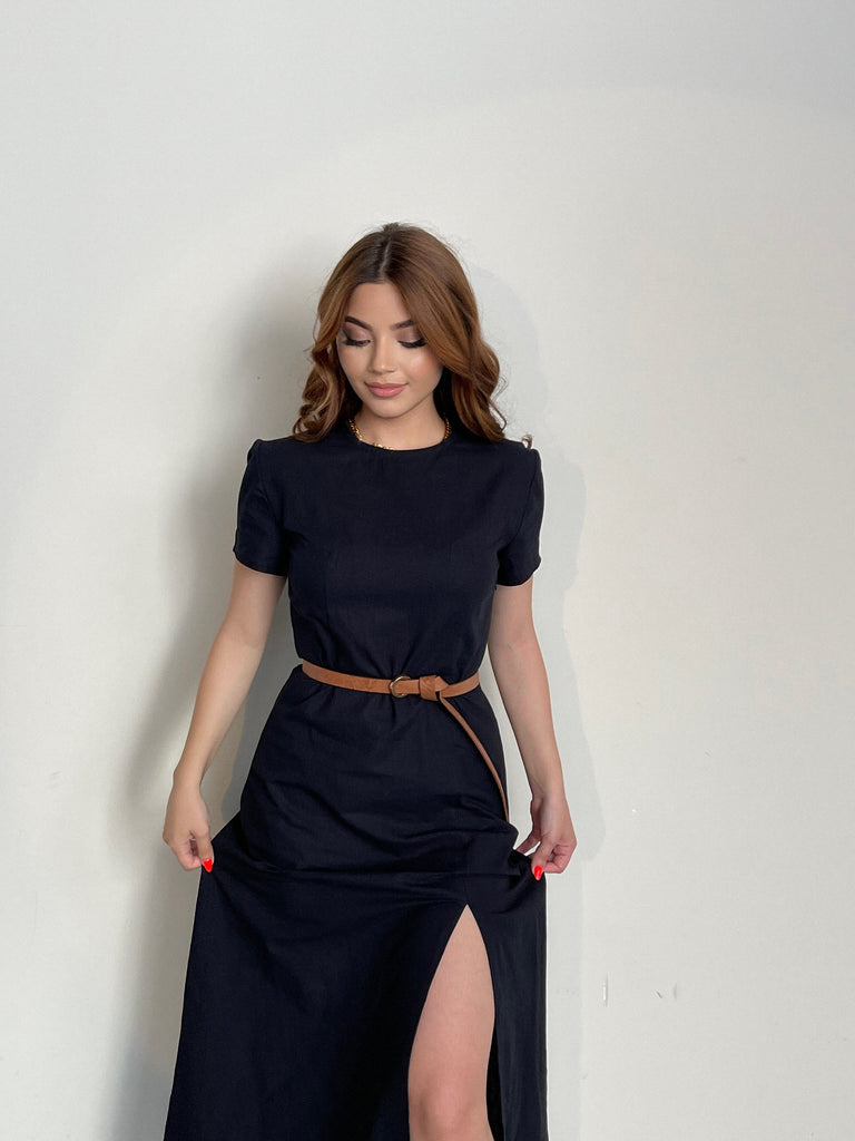 Linen cut out dress - White Store Armenia