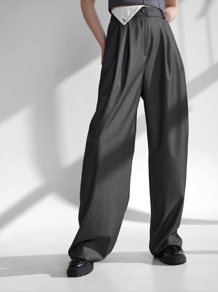 One collar belted trousers - White Store Armenia