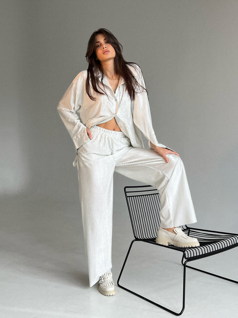 Pleated silk trousers - White Store Armenia